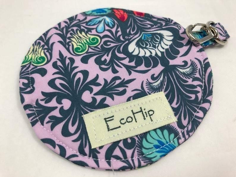Purple Headphone Case, Pacifier Pouch. Lip Balm Cozy, Gift Exchange for Her - EcoHip Custom Designs