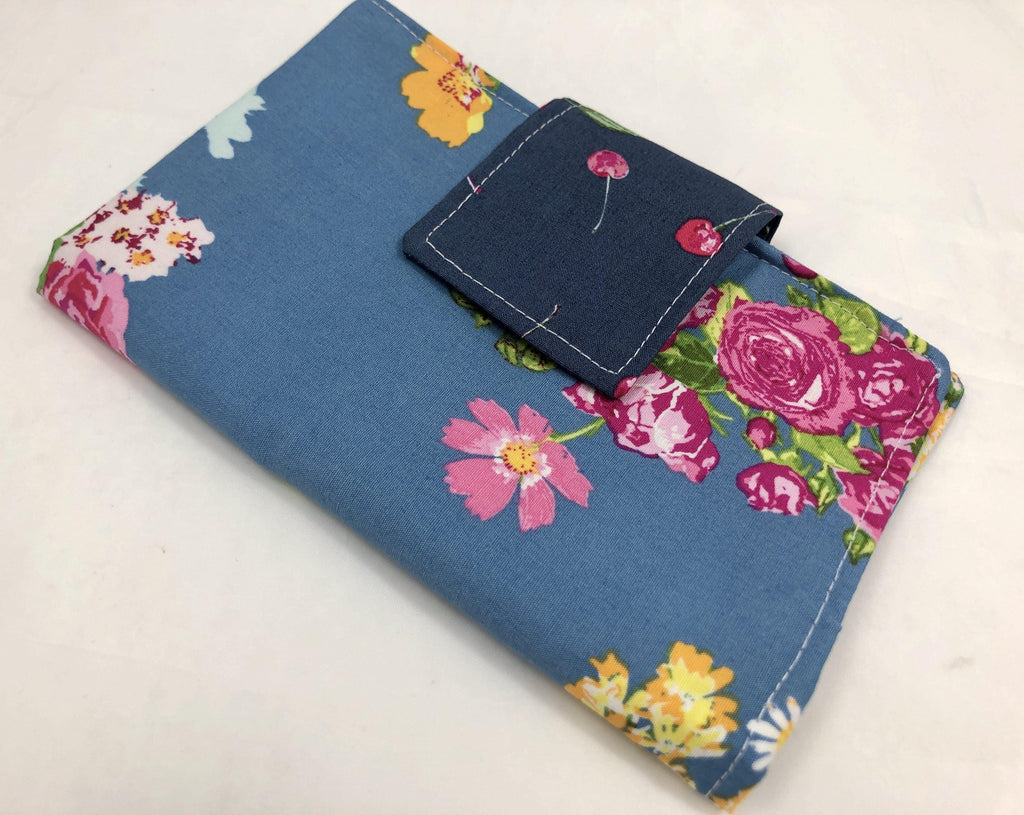 Sanitary Pad Pouch, Feminine Products Case, Shark Week, Tampon Holder, Blossoms, Blue - EcoHip Custom Designs