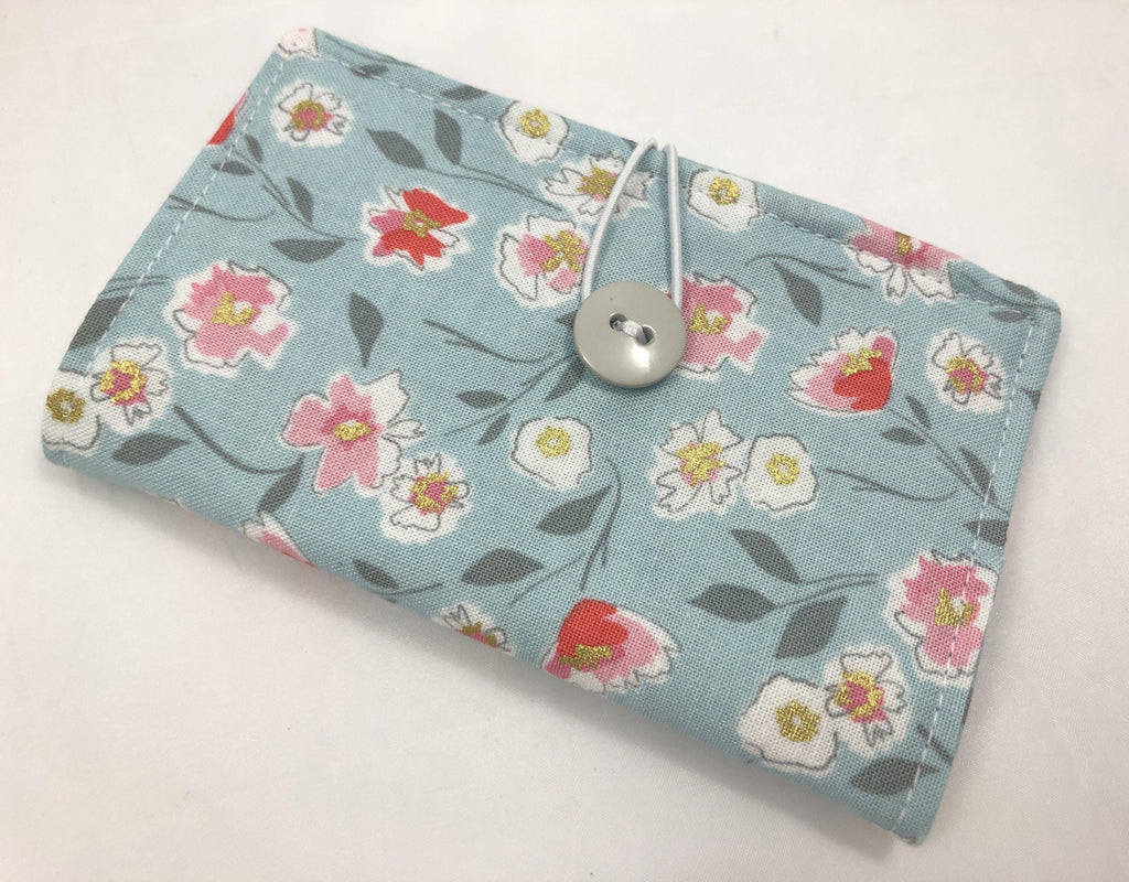 Tea Bag Wallet, Tea Holder,  Business Card Case, Tea Drinker Gift, Floral Sparkle - EcoHip Custom Designs