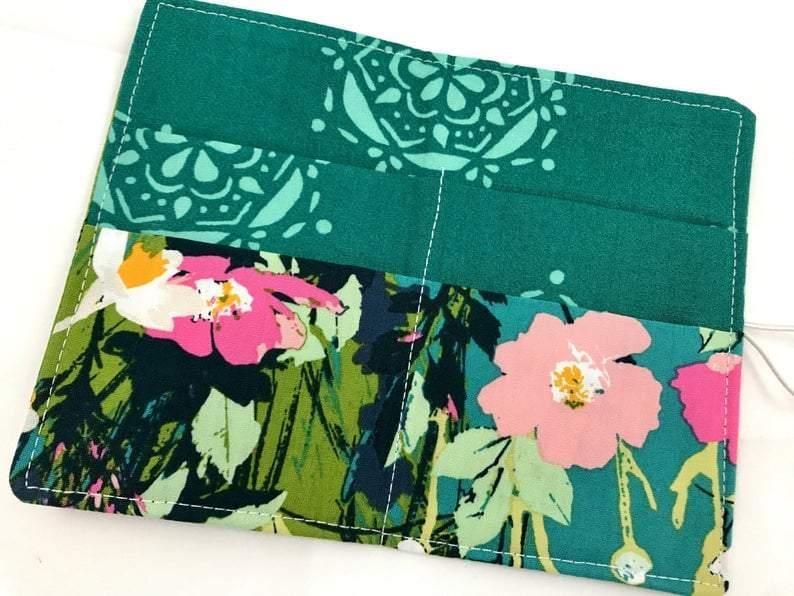Tea Holder, Travel Tea Bag Wallet, Business Card Case, Tea Lover Gift, Green Garden - EcoHip Custom Designs