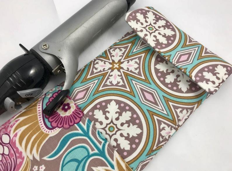 Travel Curling Iron Bag, Flat Iron Case, Heat Resistant Iron Cover, Hair Dressers Gift - EcoHip Custom Designs